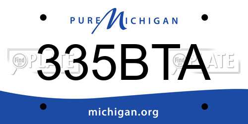 335BTA Michigan License Plate