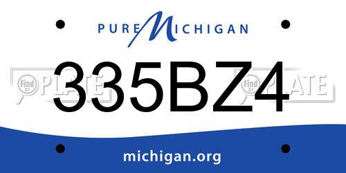 335BZ4 Michigan License Plate