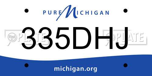 335DHJ Michigan License Plate