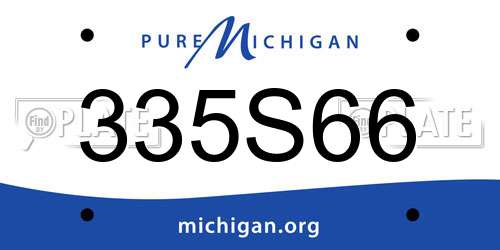 335S66 Michigan License Plate