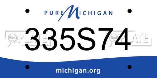 335S74 Michigan License Plate