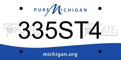 335ST4 Michigan License Plate