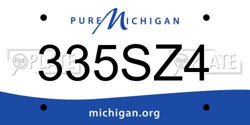 335SZ4 Michigan License Plate
