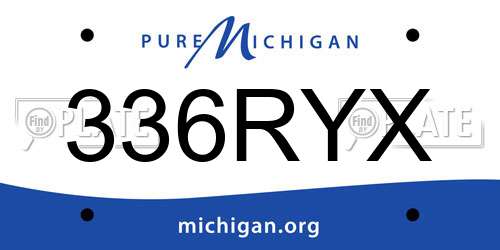 336RYX Michigan License Plate