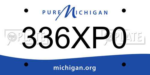 336XP0 Michigan License Plate