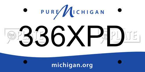 336XPD Michigan License Plate
