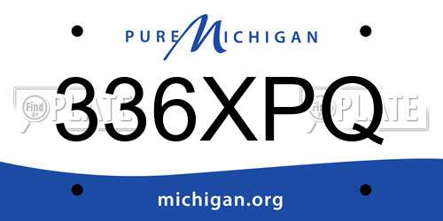 336XPQ Michigan License Plate