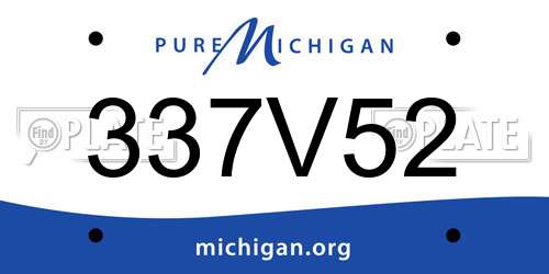337V52 Michigan License Plate