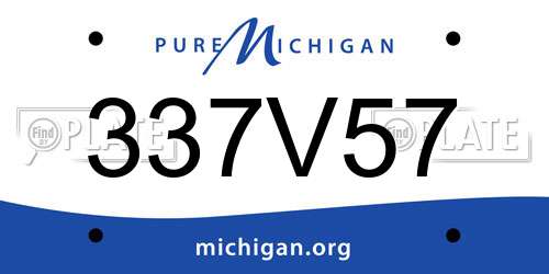 337V57 Michigan License Plate