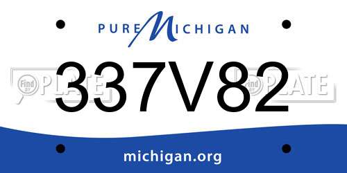 337V82 Michigan License Plate