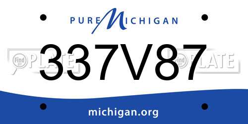 337V87 Michigan License Plate
