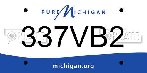 337VB2 Michigan License Plate