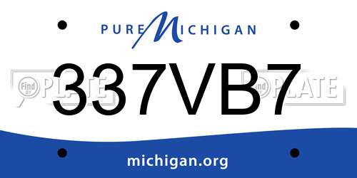 337VB7 Michigan License Plate