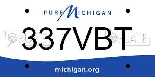 337VBT Michigan License Plate