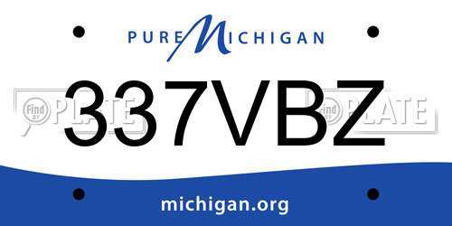 337VBZ Michigan License Plate