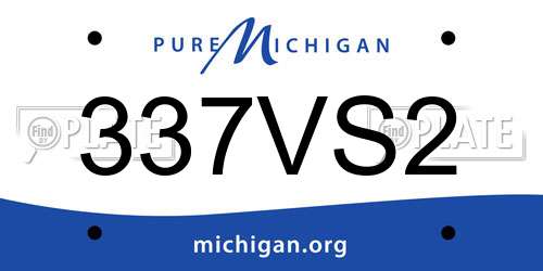 337VS2 Michigan License Plate