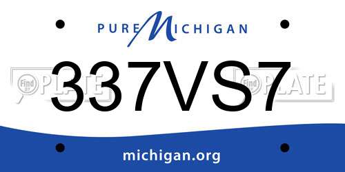 337VS7 Michigan License Plate
