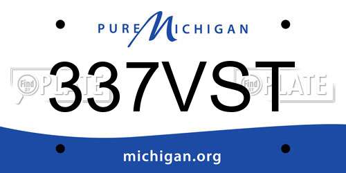 337VST Michigan License Plate