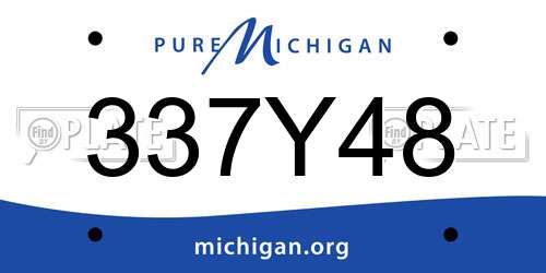 337Y48 Michigan License Plate