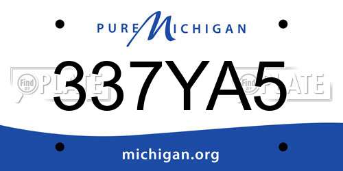 337YA5 Michigan License Plate