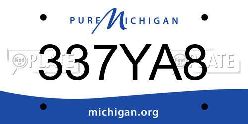 337YA8 Michigan License Plate