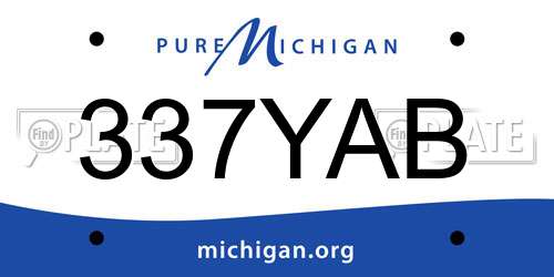 337YAB Michigan License Plate