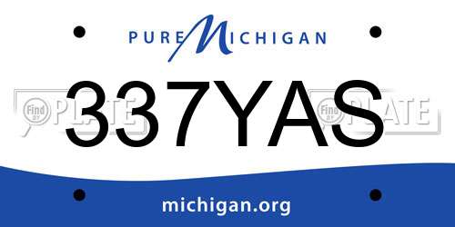 337YAS Michigan License Plate