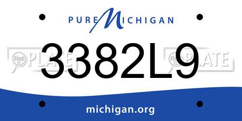 3382L9 Michigan License Plate