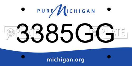 3385GG Michigan License Plate