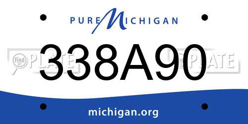 338A90 Michigan License Plate