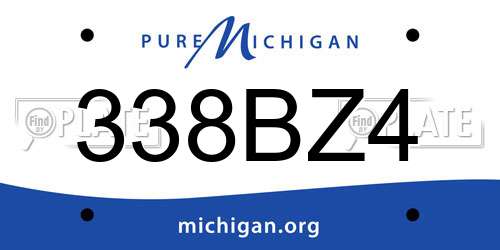 338BZ4 Michigan License Plate
