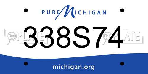 338S74 Michigan License Plate