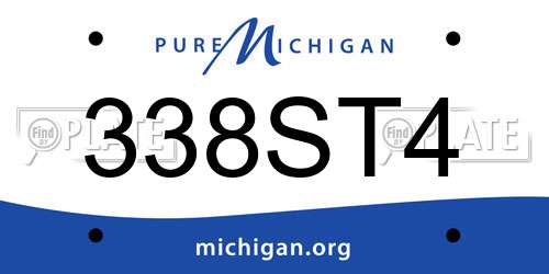 338ST4 Michigan License Plate