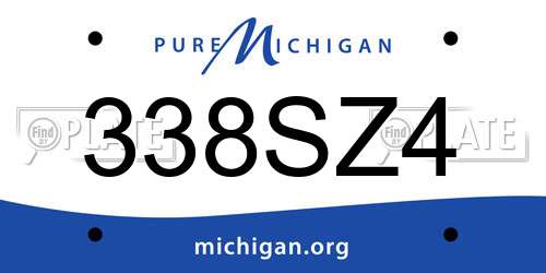 338SZ4 Michigan License Plate