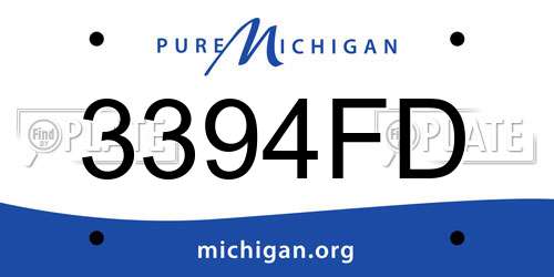 3394FD Michigan License Plate
