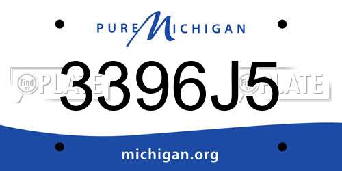 3396J5 Michigan License Plate