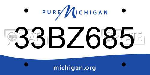 33BZ685 Michigan License Plate