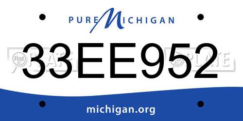 33EE952 Michigan License Plate