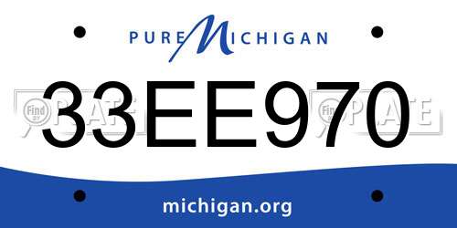 33EE970 Michigan License Plate