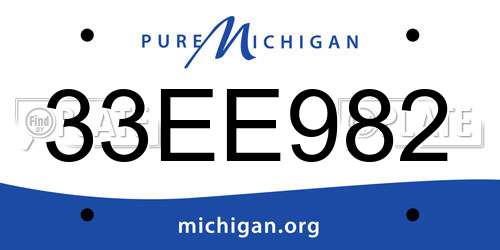 33EE982 Michigan License Plate
