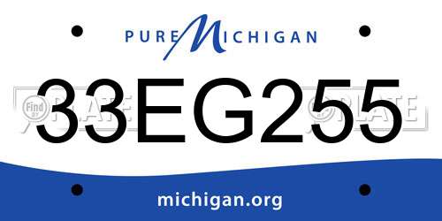 33EG255 Michigan License Plate
