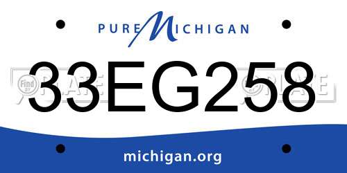 33EG258 Michigan License Plate