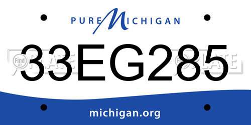 33EG285 Michigan License Plate