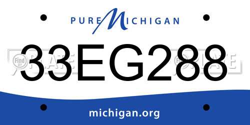 33EG288 Michigan License Plate
