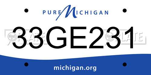 33GE231 Michigan License Plate