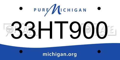 33HT900 Michigan License Plate
