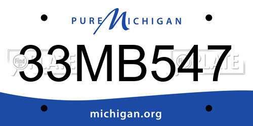 33MB547 Michigan License Plate