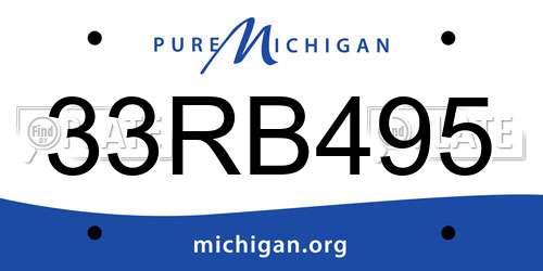 33RB495 Michigan License Plate