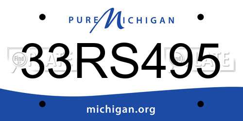 33RS495 Michigan License Plate