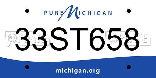 33ST658 Michigan License Plate